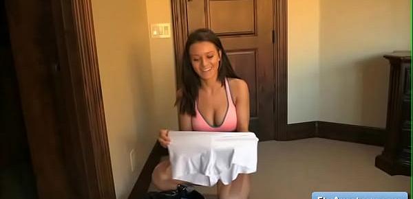  Sexy brunette girl Lana with amazing sexy body tries different sexy lingerie outfits